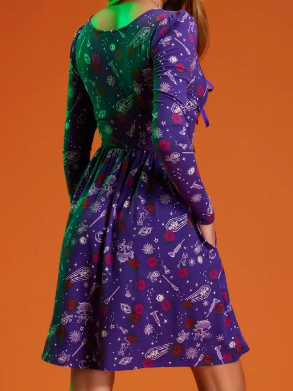 Her Universe Hocus Pocus Witch Halloween Lace Up Dress - Picture 5 of 5